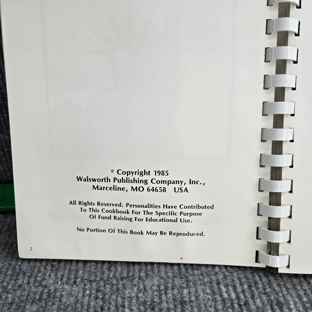 All America Cookbook II Edibles From Notables 1985 Govenors Senators
